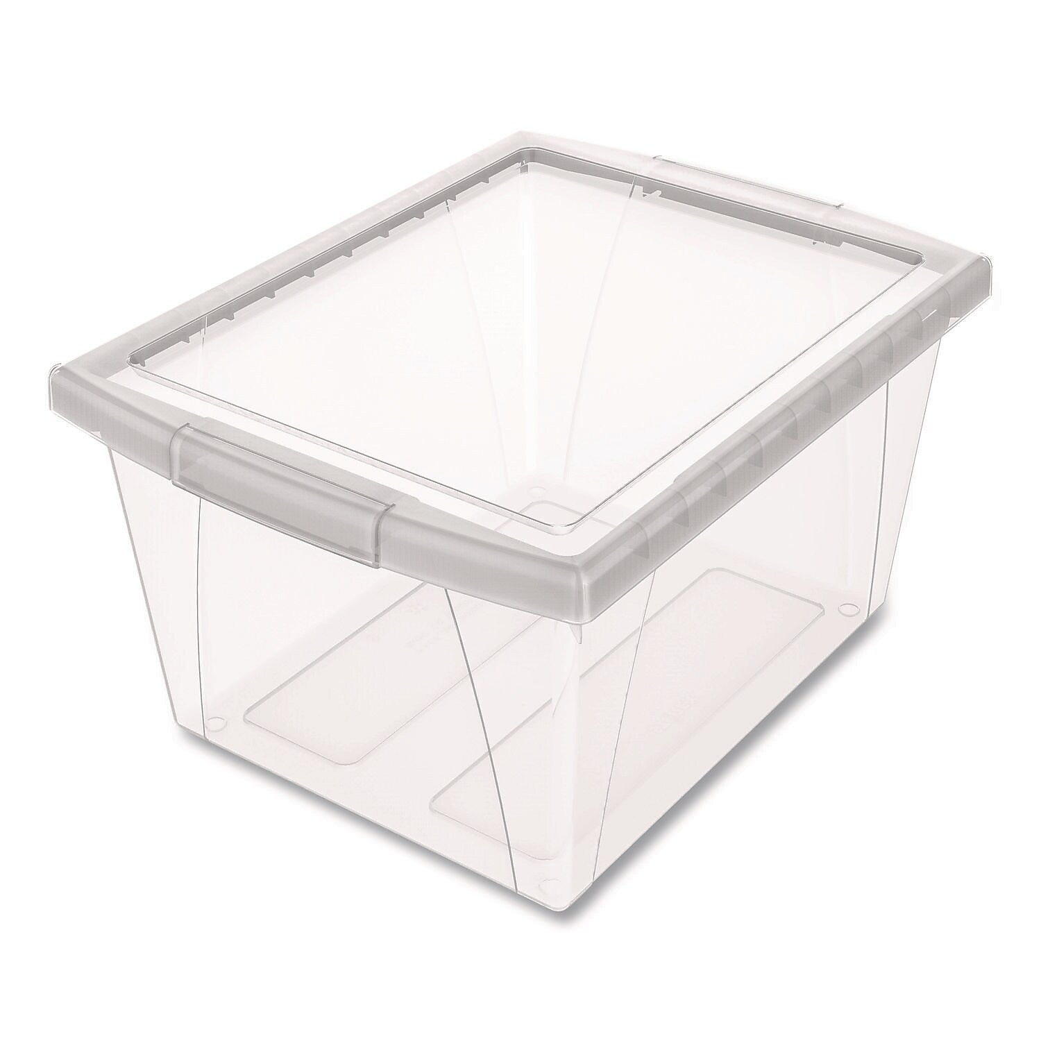 Storex Small Stackable Plastic Storage Bin, 7.87" x 11.25" x 13.53", 16 Qt., Translucent, 6/Pack (61430U06C)