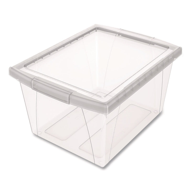 Storex Small Stackable Plastic Storage Bin, 7.87" x 11.25" x 13.53", 16 Qt., Translucent, 6/Pack (61430U06C)