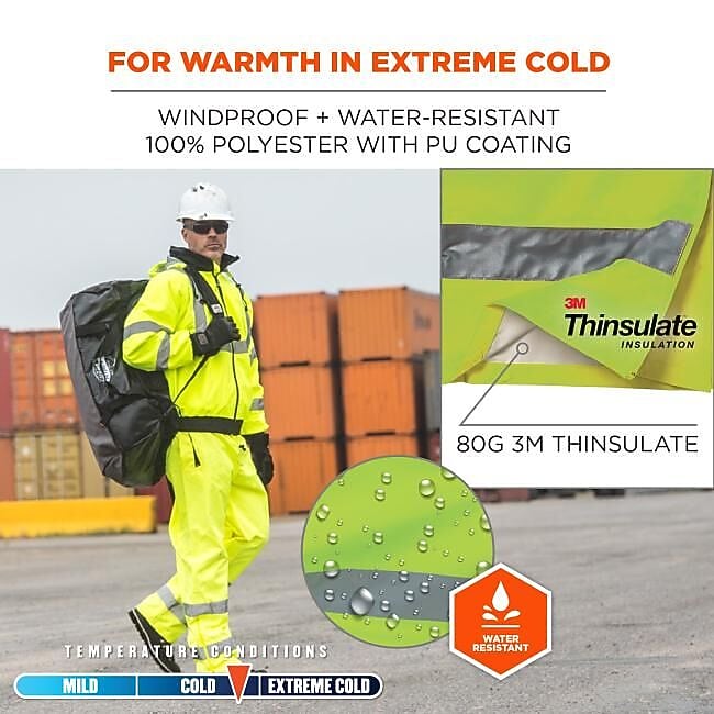 Ergodyne GloWear 8925 High Visibility Pants, ANSI Class E, Lime, Medium (24453)