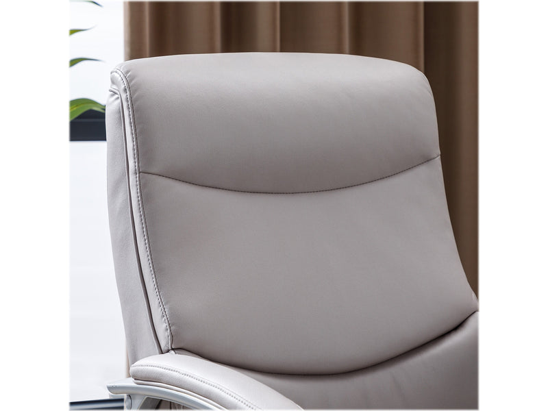 Thomasville Furniture Josephine Ergonomic Bonded Leather Swivel Manager Chair, Gray (60071-LGRY)