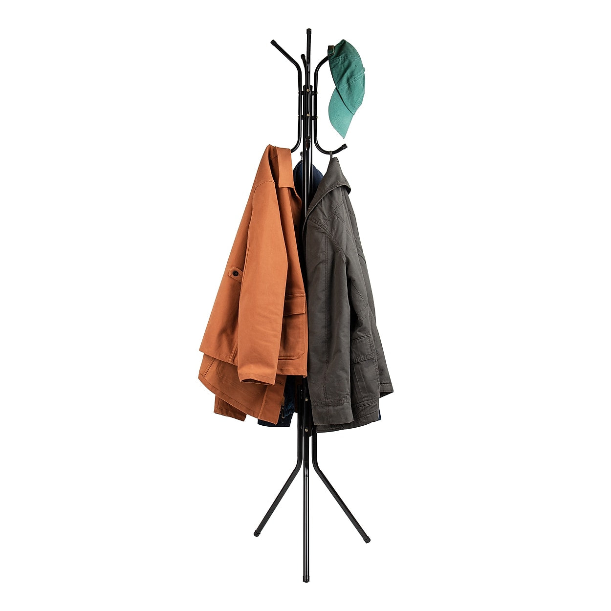 Mind Reader Freestanding Coat Rack, Multi-Hook Organizer, Black, Metal (CRACK11-BLK)
