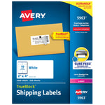 Avery TrueBlock Laser Shipping Labels, 2" x 4", Matte White, 2500 Labels/Box (5963)