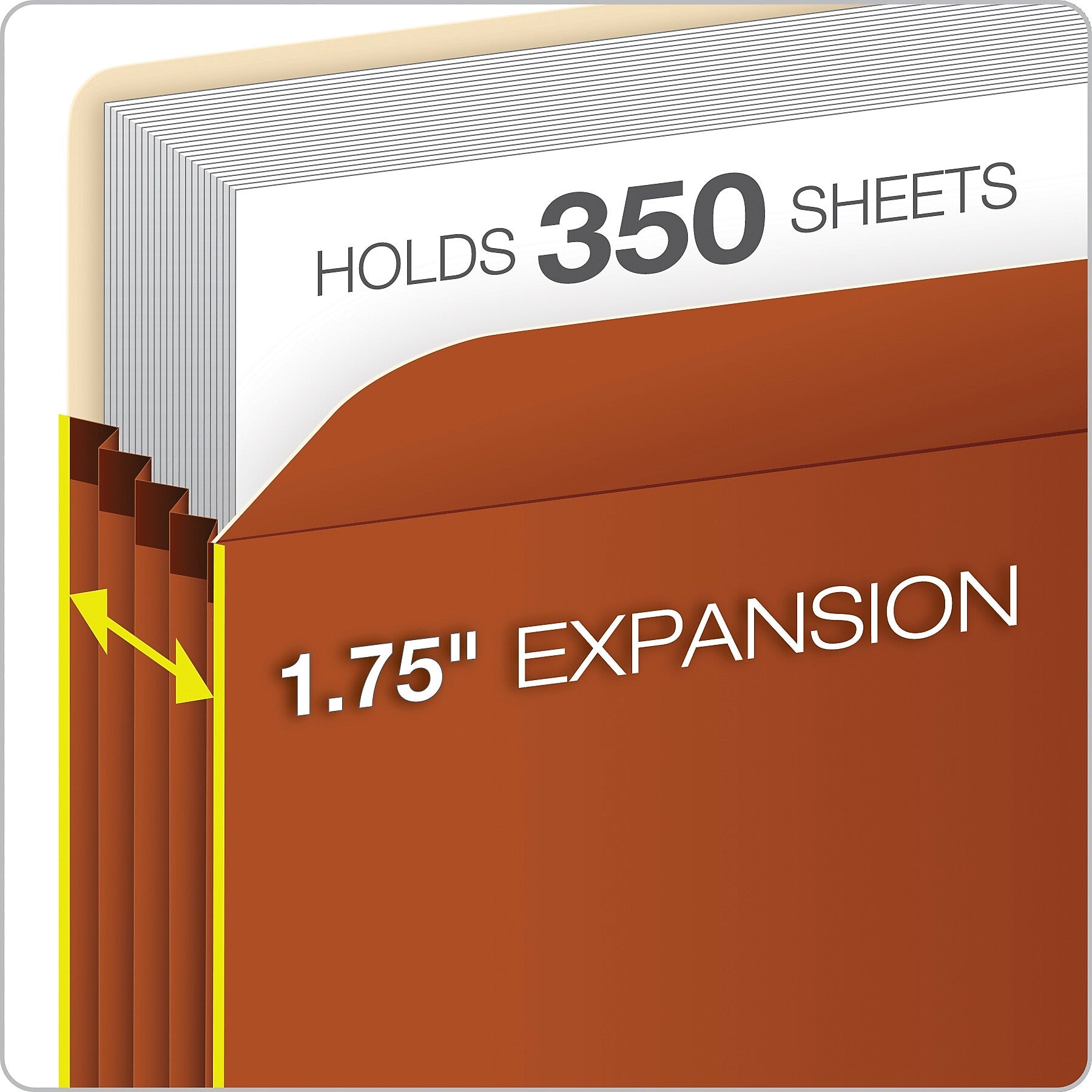 Pendaflex Heavy Duty Reinforced File Pocket, 1 3/4" Expansion, Letter Size, Brown (S14C)