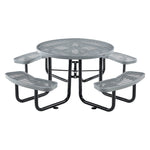 Global Industrial 46" Round Picnic Table, Expanded Metal, Gray (277150GY)
