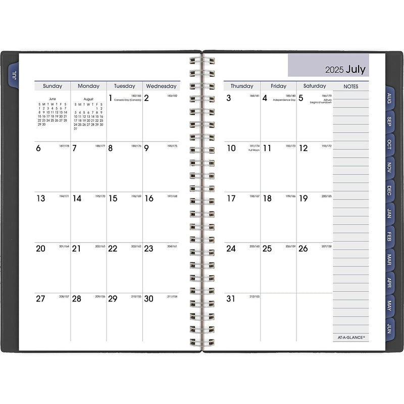 2025-2026 AT-A-GLANCE DayMinder 5" x 8" Academic Year Weekly & Monthly Planner, Plastic Cover, Charcoal (AYC200-45-26)