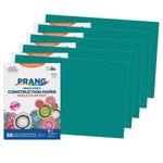 Prang 12" x 18" Construction Paper, Turquoise, 50 Sheets/Pack, 5 Packs/Bundle (PAC7707-5)