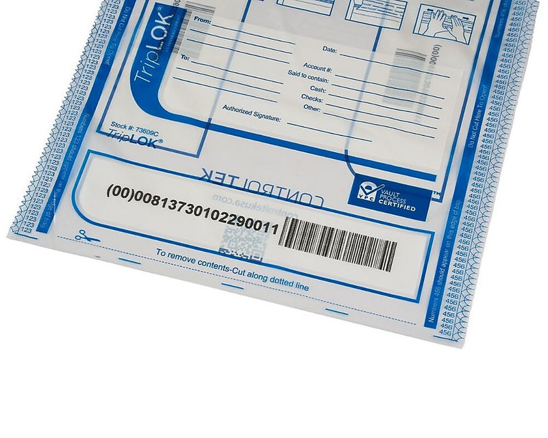 TripLok Series D Deposit Bags, Clear, 100/Pack (585040)