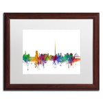 Trademark Fine Art ''Dublin Ireland Skyline'' by Michael Tompsett 16" x 20" White Matted Wood Frame (MT0540-W1620MF)