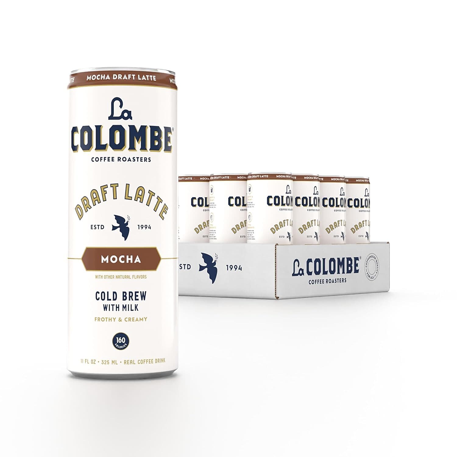 La Colombe Draft Mocha Latte Caffeinated Cold Brew Coffee, Medium Roast, 11 oz., 12/Carton (PPPURC1202)