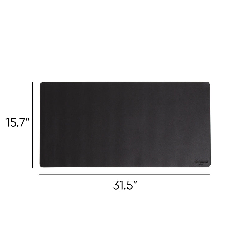 Smead Medium Vegan Leather Anti-Slip Desk Pad, 31.5" x 15.7", Charcoal (SMD64833)