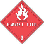 Decker Tape "Flammable Liquid 3" Label, 4" x 4", 500/Roll