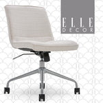 ELLE Decor Adelaide Armless Fabric Task Chair, Ivory (48214B)