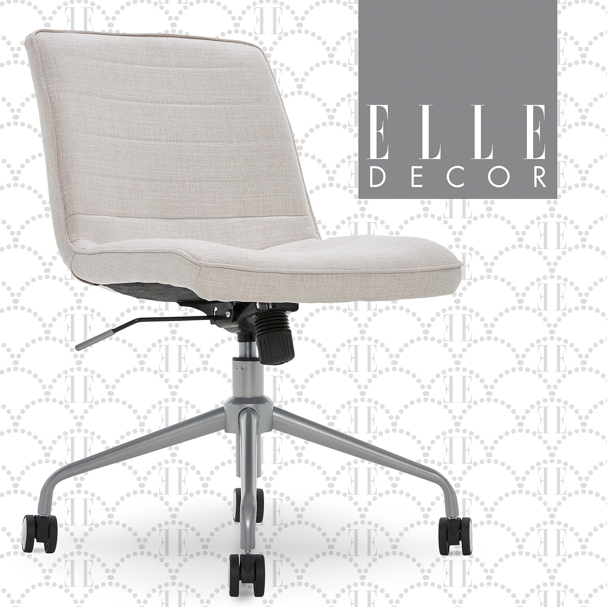 ELLE Decor Adelaide Armless Fabric Task Chair, Ivory (48214B)