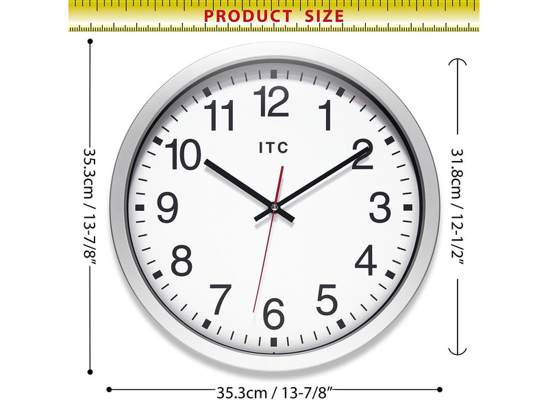 Infinity Instruments Obsidian ITC Wall Clock, 14"Dia. (12830SV-830)