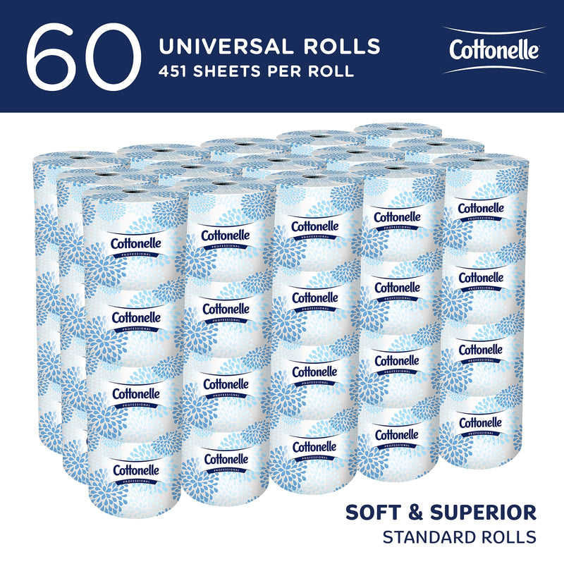 Cottonelle Professional Recycled Toilet Paper, 2-ply, White, 451 Sheets/Roll, 60 Rolls/Case (17713)
