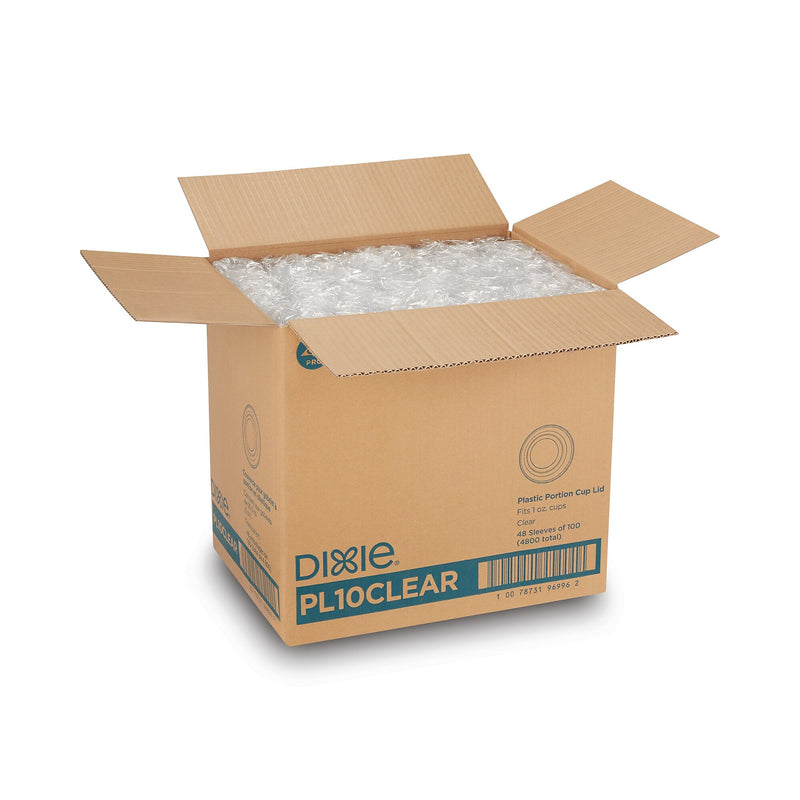 Dixie Plastic Portion Cup Lids, Clear, 4,800/Carton (DXEPL10CLEAR)
