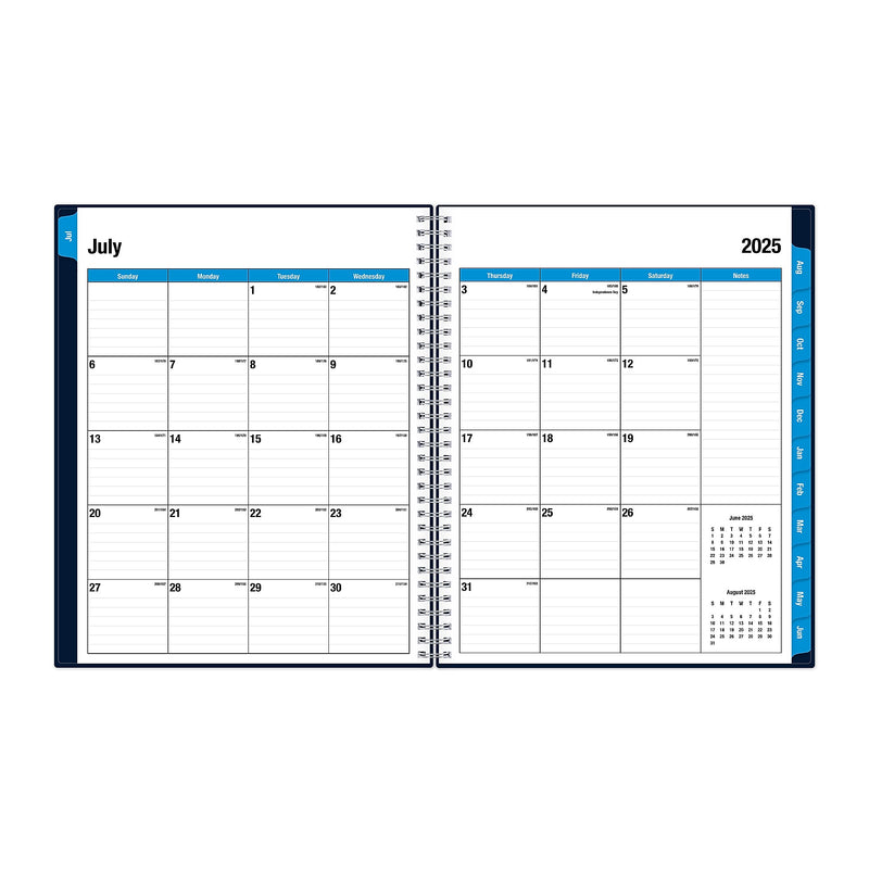 2025-2026 Blue Sky Collegiate 8.5" x 11" Academic Year Weekly & Monthly Planner, Plastic Cover, Navy (148672-A26)