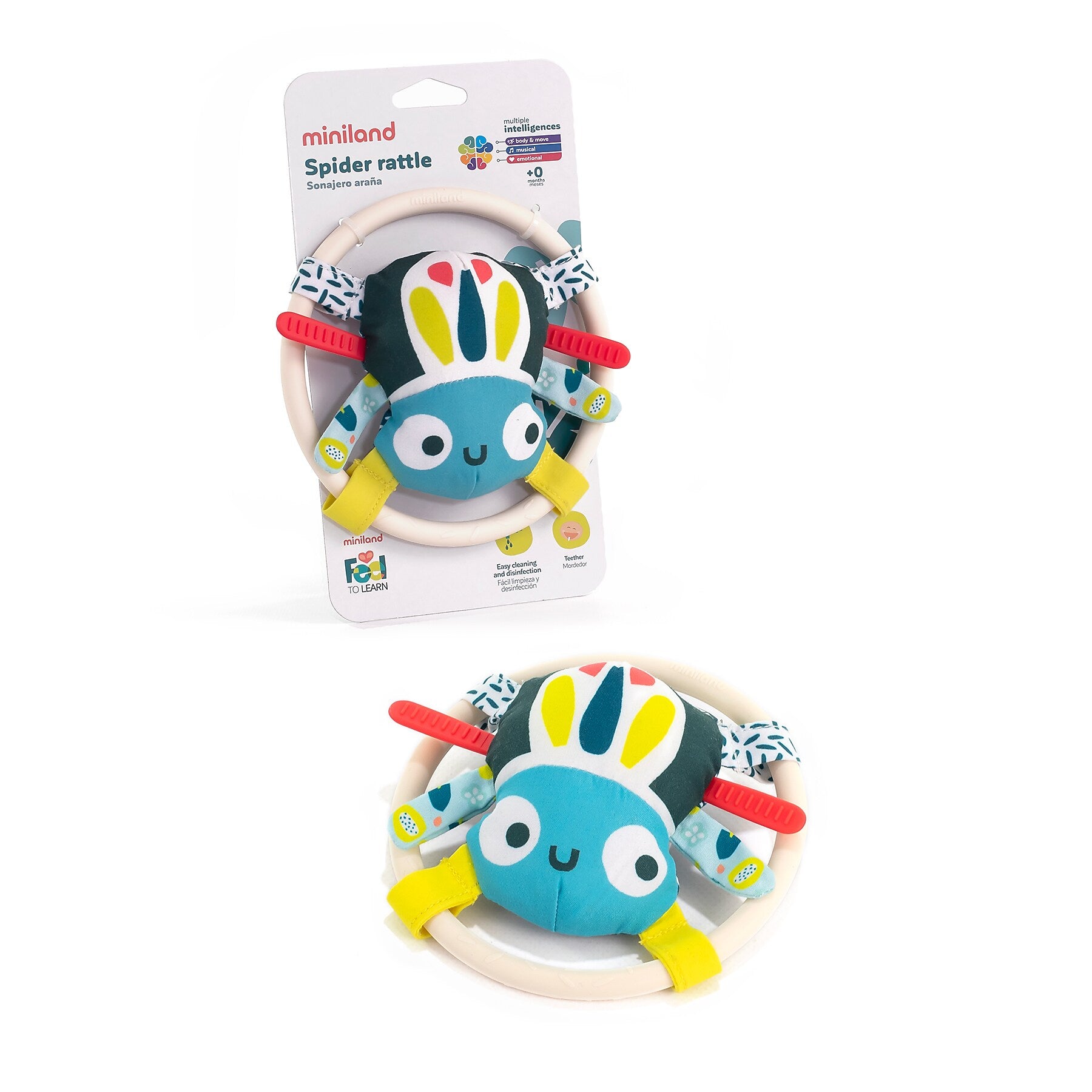 MINILAND Feel to Learn: Spider Rattle, Multicolored (MLE97321)