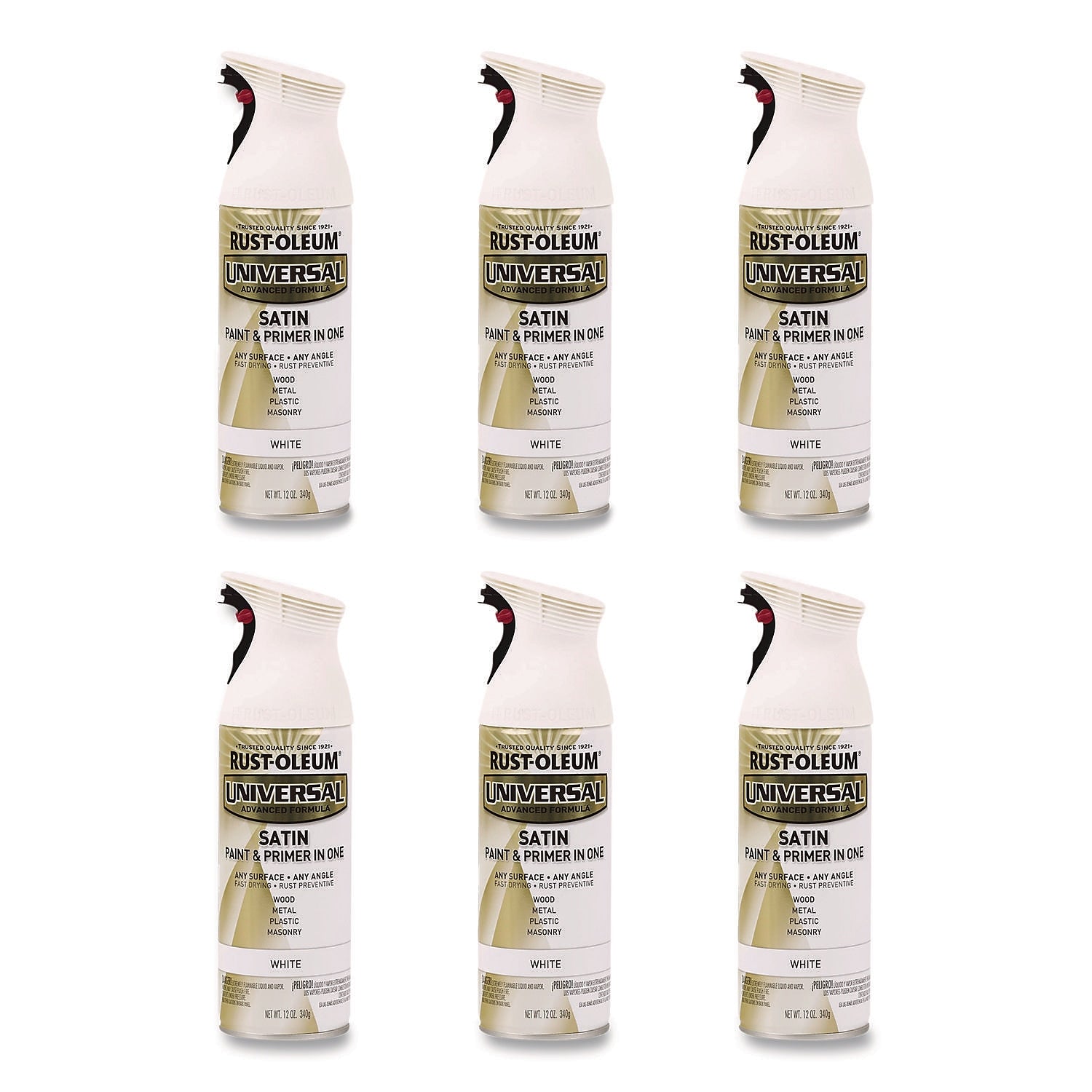 Rust-Oleum Universal Premium Spray Paint, White, 12 oz., 6/Carton (245210)