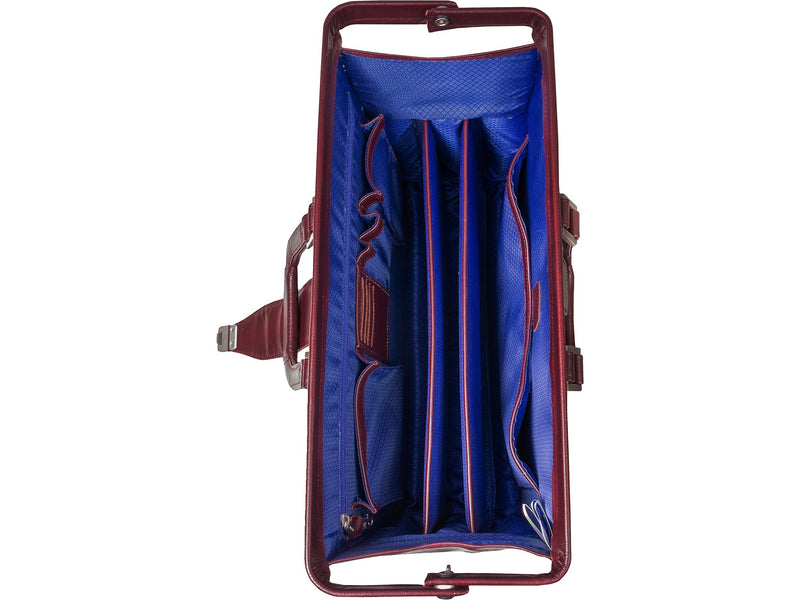McKlein MORGAN Leather Briefcase, Laptop Compatible, Burgundy (83346)