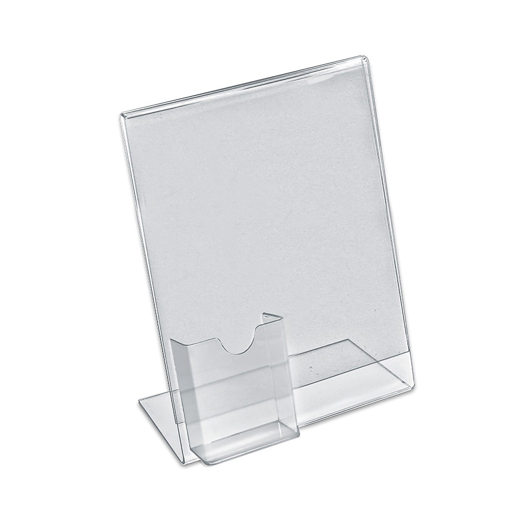 Azar Sign Holder, 8.5" x 11", Vertical, Table Top, Clear, Acrylic, 10/Pack (252055)