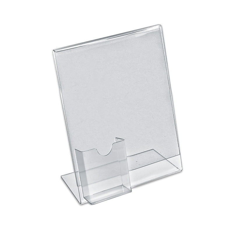 Azar Sign Holder, 8.5" x 11", Vertical, Table Top, Clear, Acrylic, 10/Pack (252055)