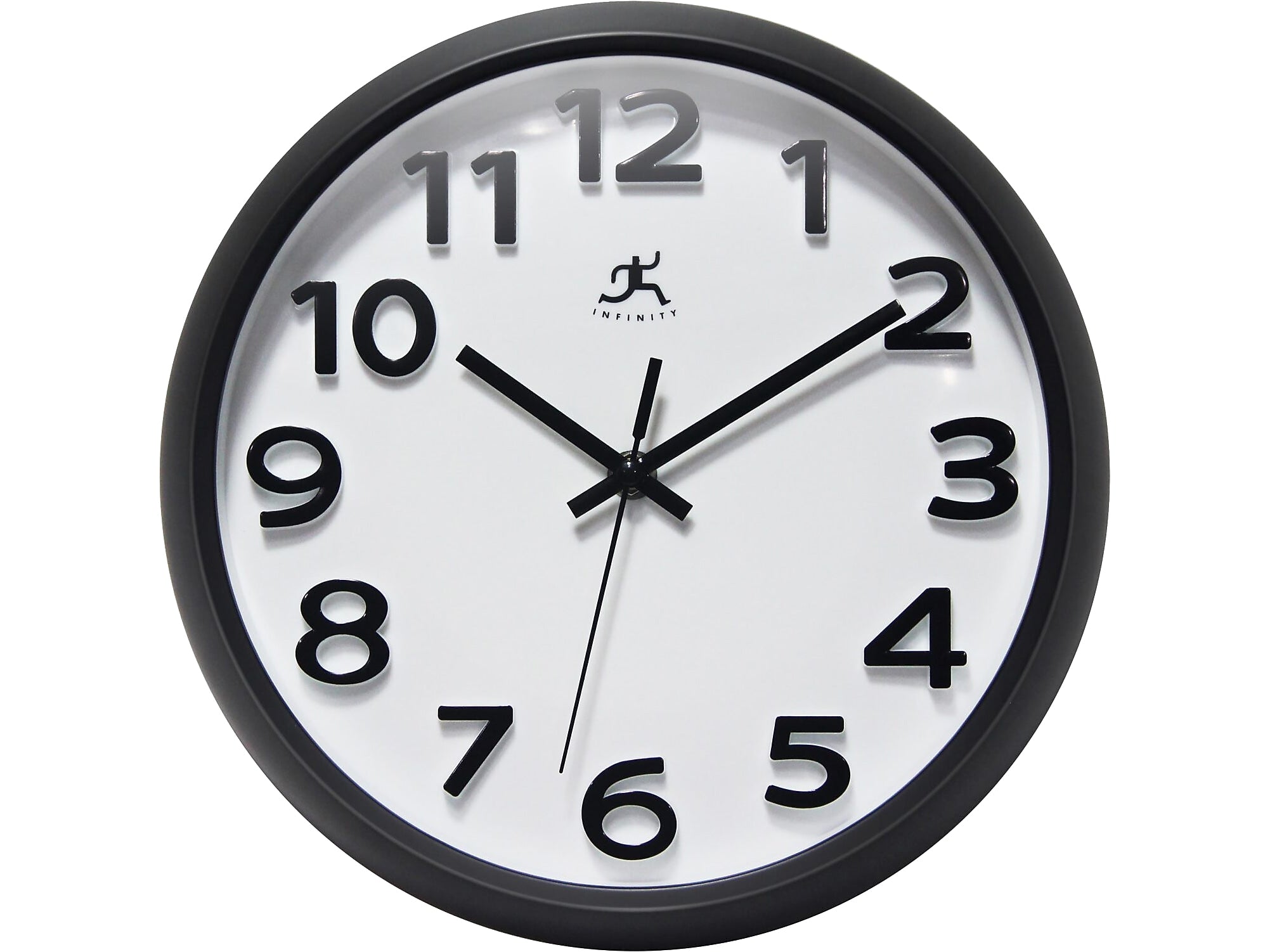Infinity Instruments Wall Clock, 10.75"Dia. (20296BK-WH)