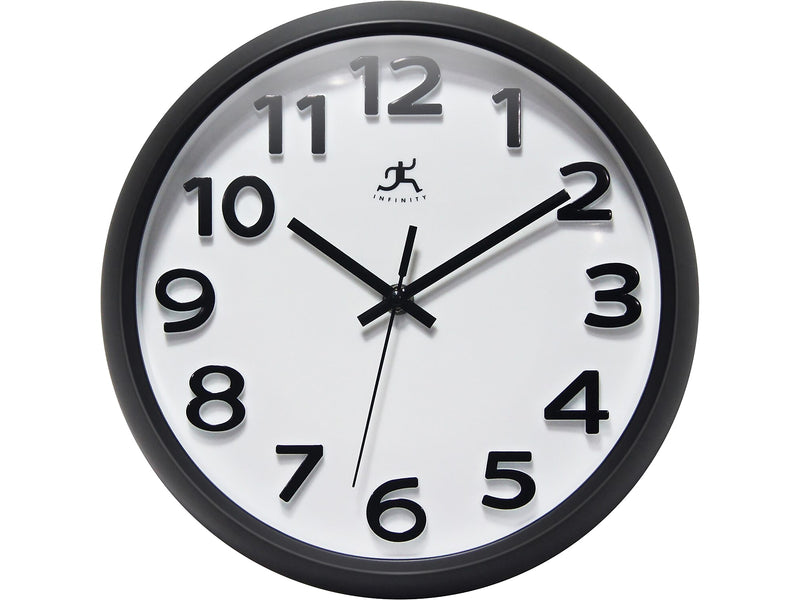 Infinity Instruments Wall Clock, 10.75"Dia. (20296BK-WH)