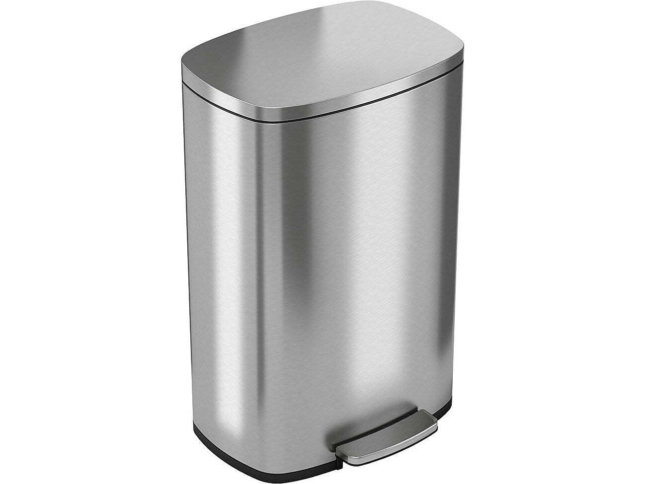 HLS Commercial Stainless Steel Step Trash Can with Hinged Lid, 13.2-Gallon, Silver (HLSS13R)
