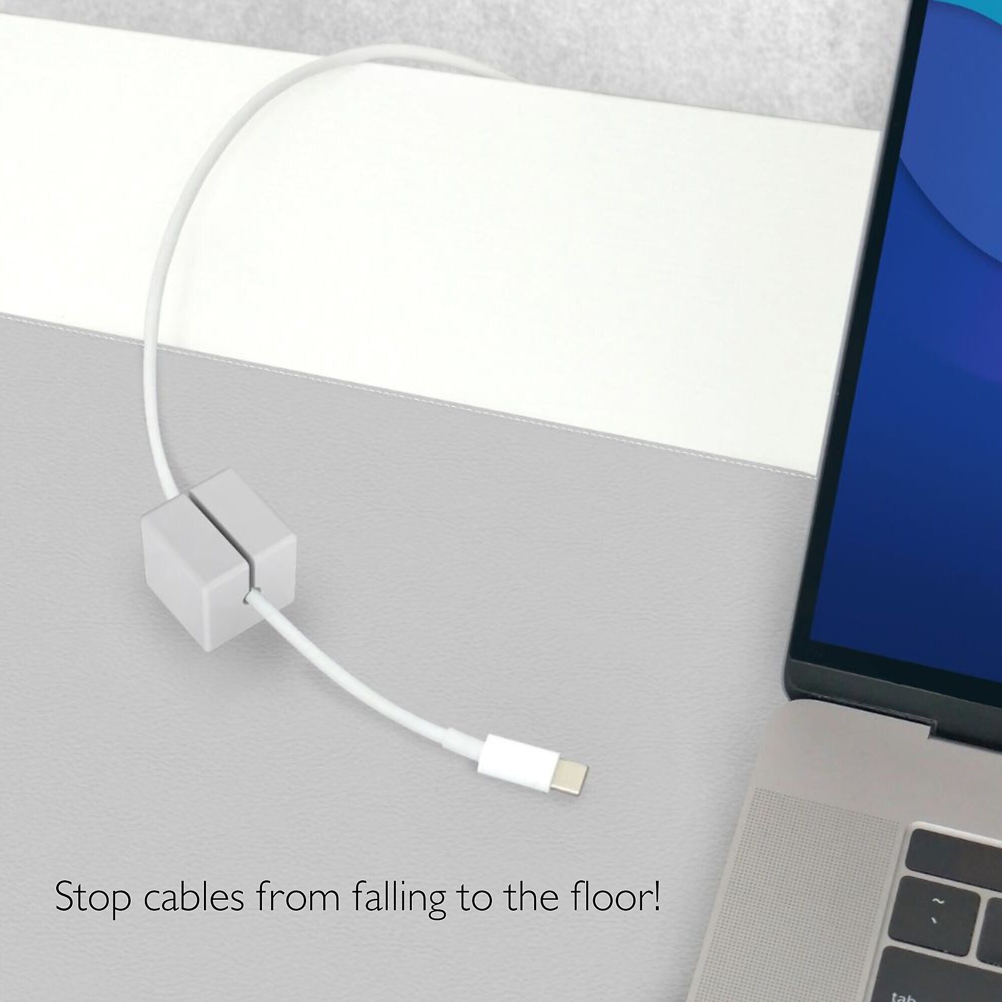 Function101 Cable Blocks, Magnetic Cable Organizers, Gray, 3/Pack (F101-CBXG3)