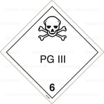 Decker Tape "PG III" Label, 4" x 4", 500/Roll (DL5201)