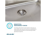 Elkay Lustertone Classic Single-Bowl Undermount Sink, 10" x 30.5" x 18.5", Stainless Steel, Lustrous Satin (ELUH281610)