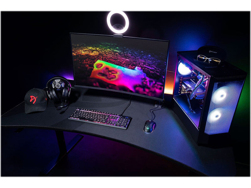 Arozzi Arena 63"W Gaming Desk, Dark Gray (ARENA-NA-DARK-GREY)