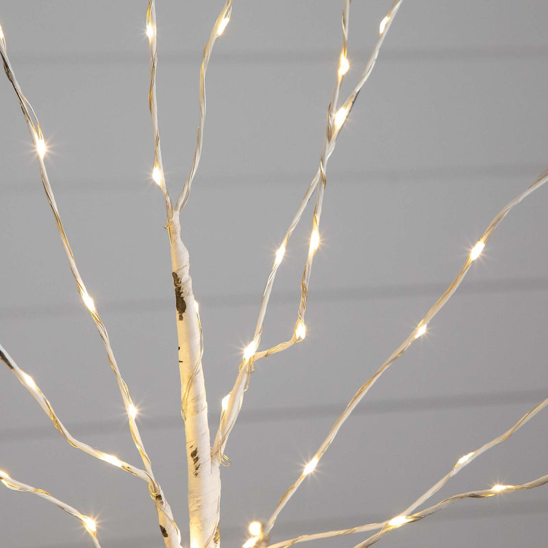 Nearly Natural 2-ft Pre-Lit Artificial White Birch Tree with 60 Warm White LED Lights (T4906)