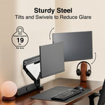 Staples TECH Adjustable Dual Monitor Arms, Up to 30" Monitors, Black (51729-CC)