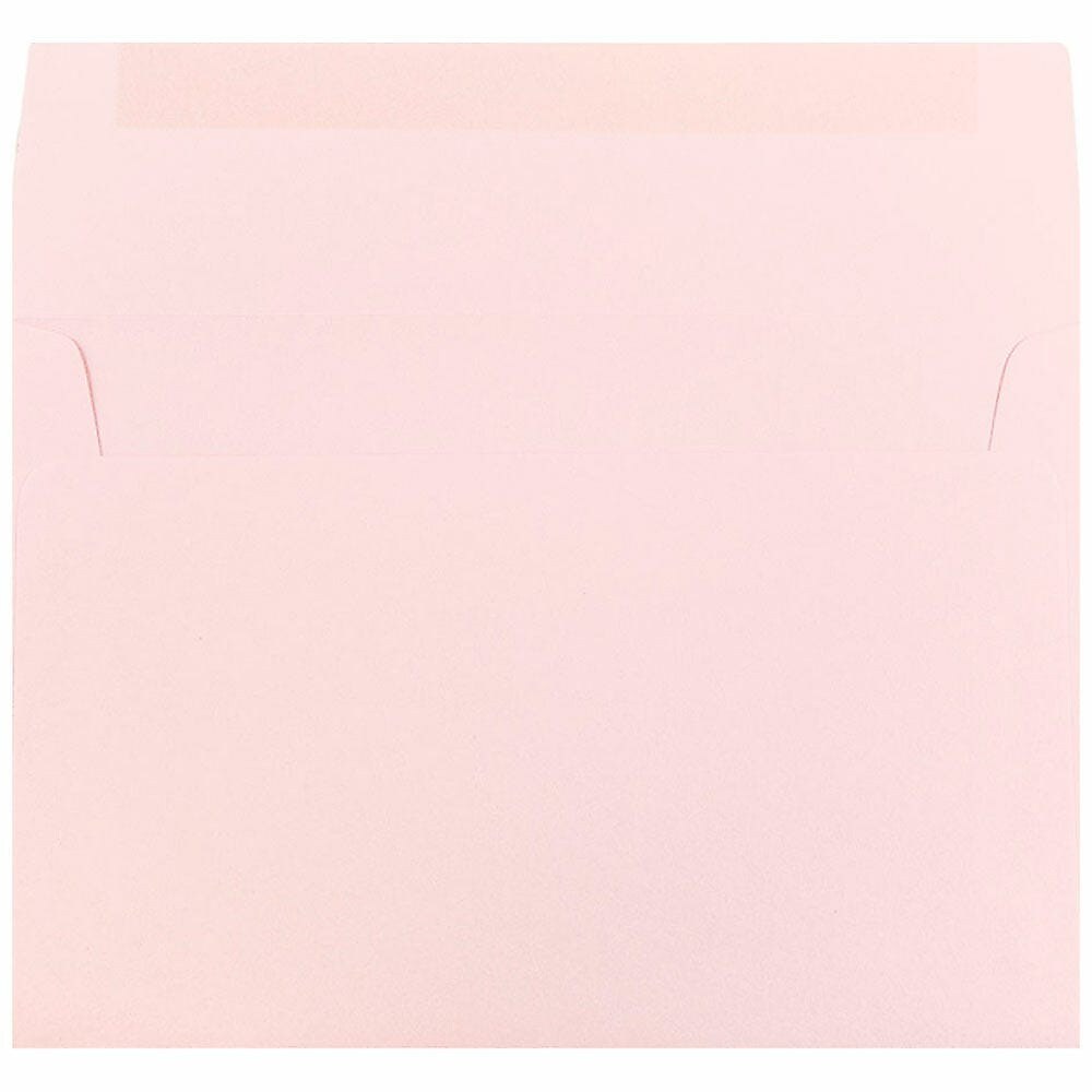 JAM Paper A8 Booklet Envelope 5 1/2" x 8 1/8", Baby Pink, 100/Pack (155629d)
