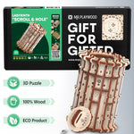 Mr.Playwood Labyrinth Scroll & Hole 3D Wooden STEM Puzzle, 100 Pieces/Set (AVRAV1612203)