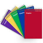Staples Memo Pads, 3" x 5", College Ruled, Assorted Colors, 75 Sheets/Pad, 5 Pads/Pack (TR11491)