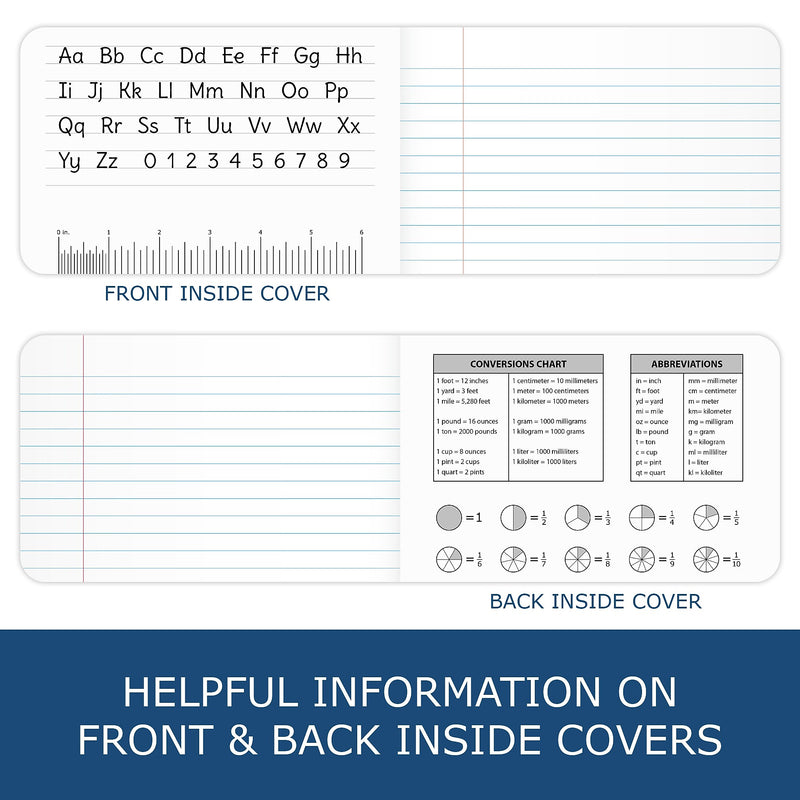 Roaring Spring Paper Products 1-Subject Composition Notebooks, 7.5" x 4.875", Wide Ruled, 60 Sheets, Black (77122)