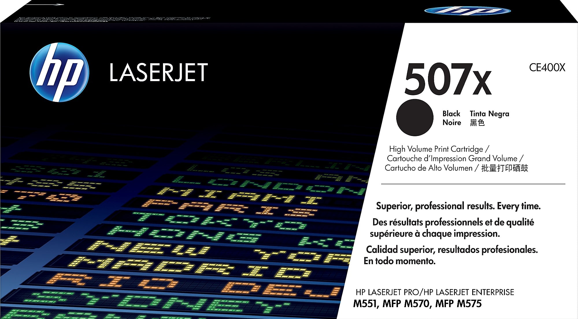 HP 507X Black High Yield Toner Cartridge, Prints Up to 11,000 Pages (CE400X)
