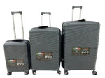 TUCCI 3-Piece Hardside Spinner Carry-On Luggage Set, TSA Checkpoint Friendly, Gray (S0582-03PC-DGR)