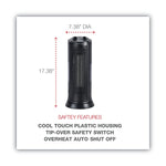 Alera 1500-Watt Ceramic Tower Heater, 7 3/8"w X 7 3/8"d X 17 3/8"h, Black (ALEHECT17)