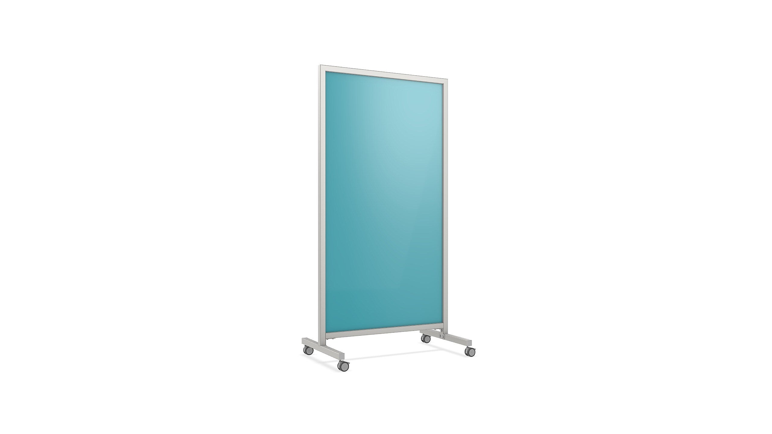 Ghent EZ Glass Mobile Dry-Erase Whiteboard, Aluminum Frame, 75"H x 38"W (EZ1NA7538BE)