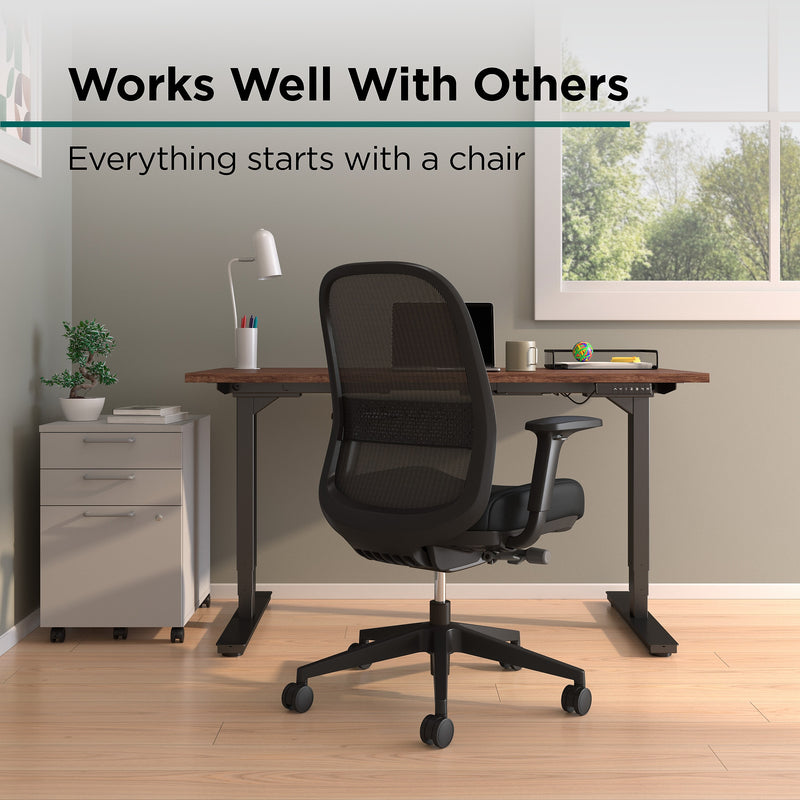 Workplace2.0™ Bedford Ergonomic Fabric/Mesh Swivel Task Chair, Black (UN60991)