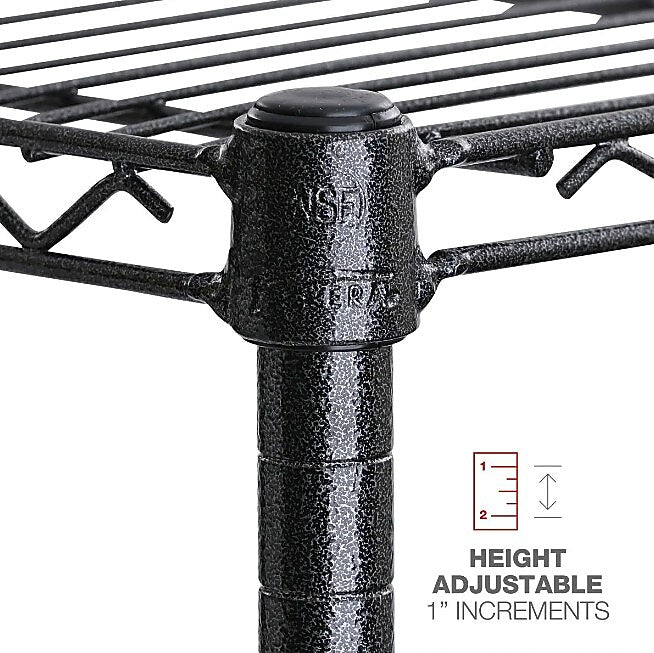Alera All-Purpose Wire Shelving Starter Kit, 4-Shelf, 60 X 18 X 72, Black Anthracite+