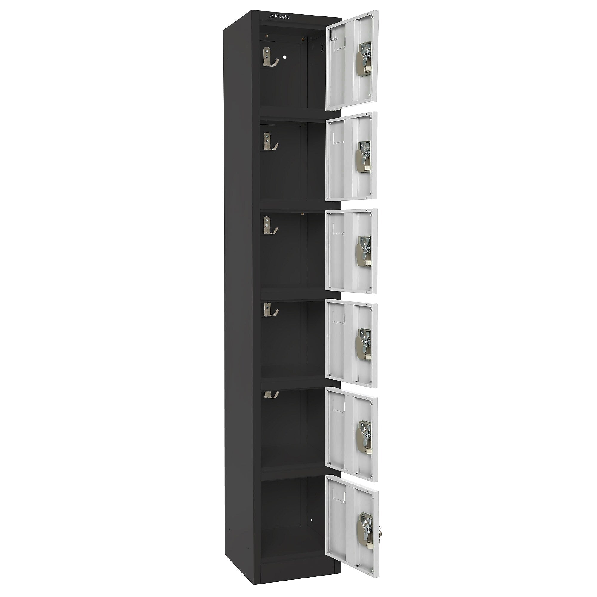 AdirOffice 72" 6-Tier Black and White Storage Locker (ADI629-206-B-W)