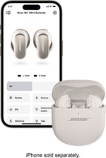 Bose QuietComfort Ultra True Wireless Noise Cancelling In-Ear Earbuds, White Smoke (882826-0020)