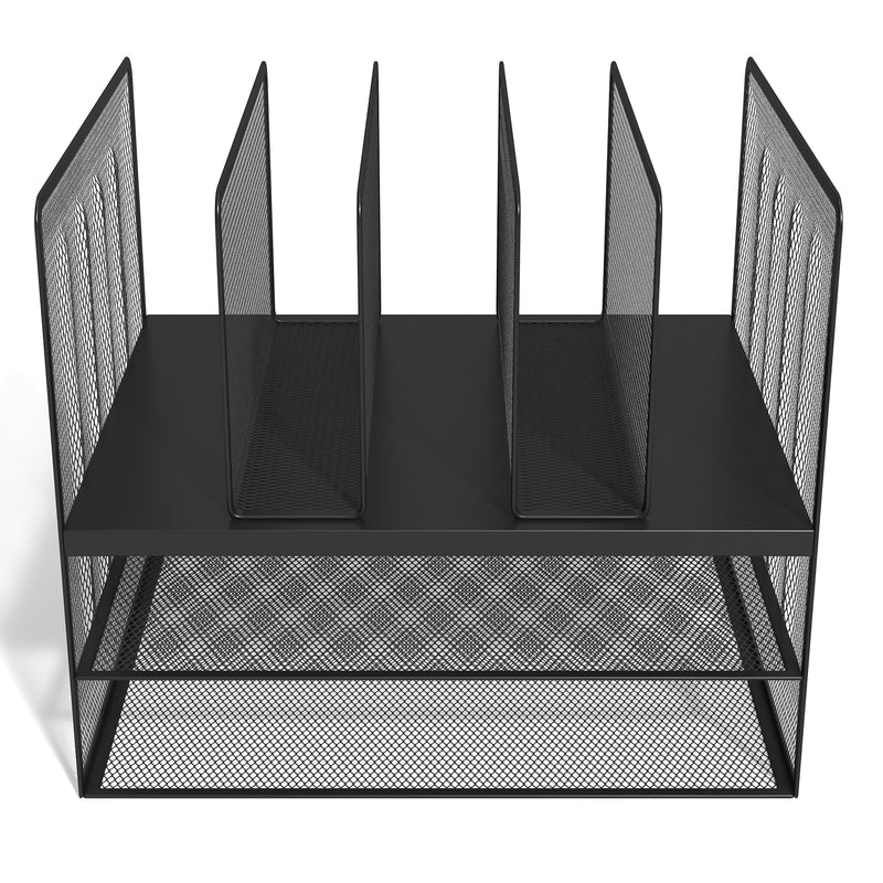 TRU RED™ 7-Compartment Metal Mesh File Organizer, Matte Black (TR57537)