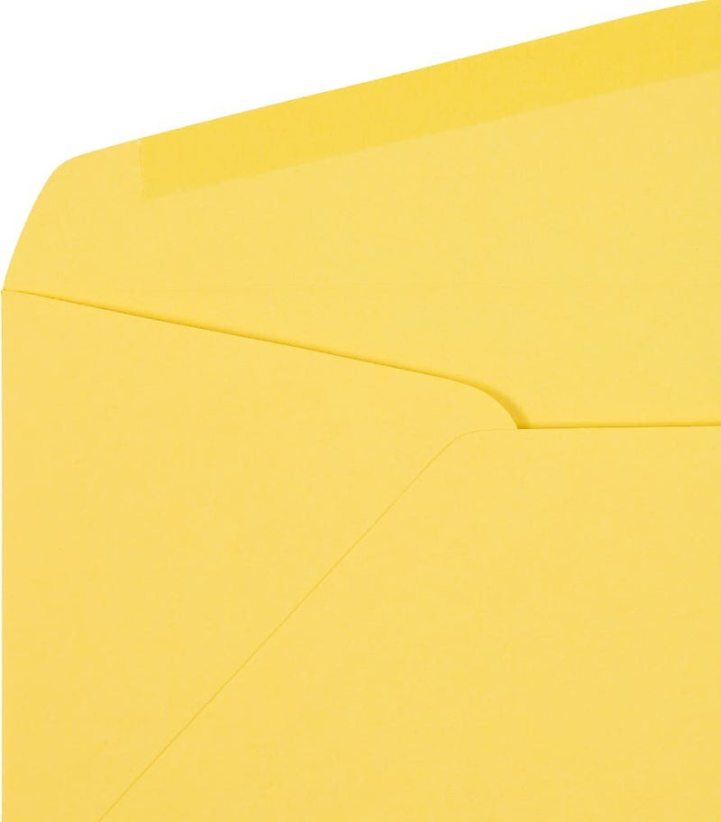 JAM Paper #10 Booklet Envelope 4 1/8" x 9 1/2", Pastel Canary Yellow, 50/Pack (65912-50)