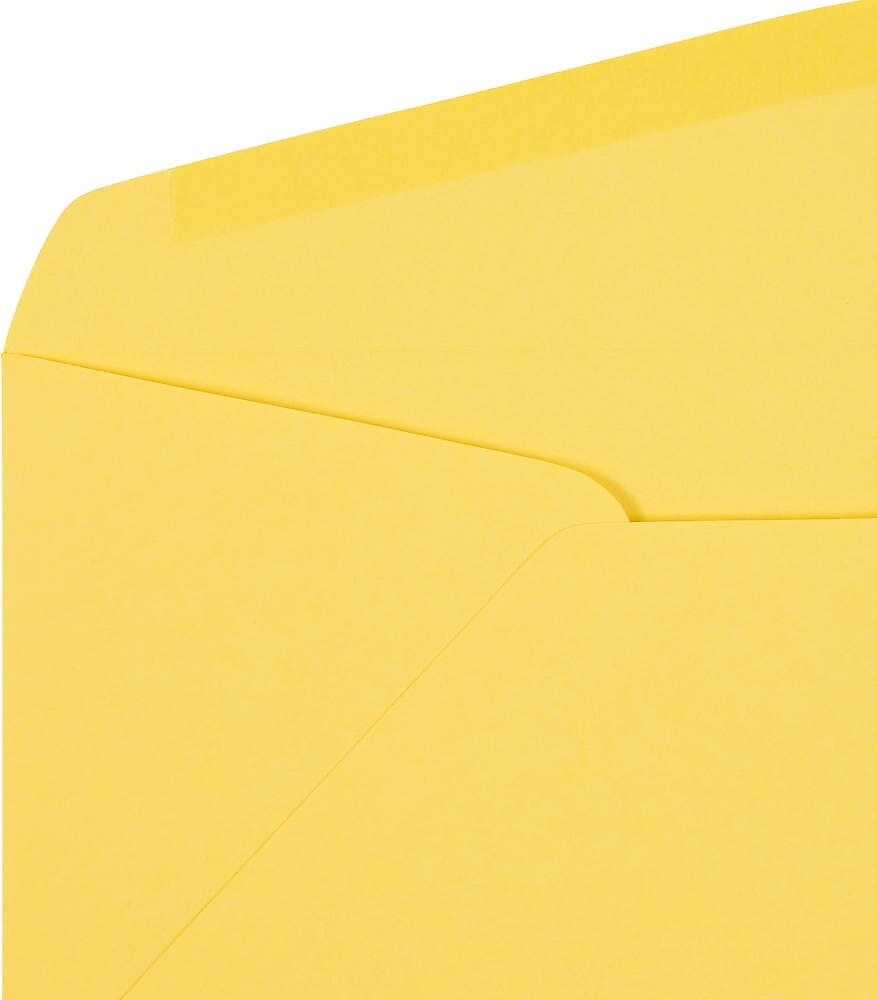 JAM Paper #10 Booklet Envelope 4 1/8" x 9 1/2", Pastel Canary Yellow, 50/Pack (65912-50)